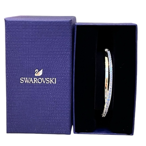 𝐒𝐰𝐚𝐫𝐨𝐯𝐬𝐤𝐢 𝐍𝐖𝐓 Twist Rows Bracelet Blue Rhodium Plated - Picture 3 of 11